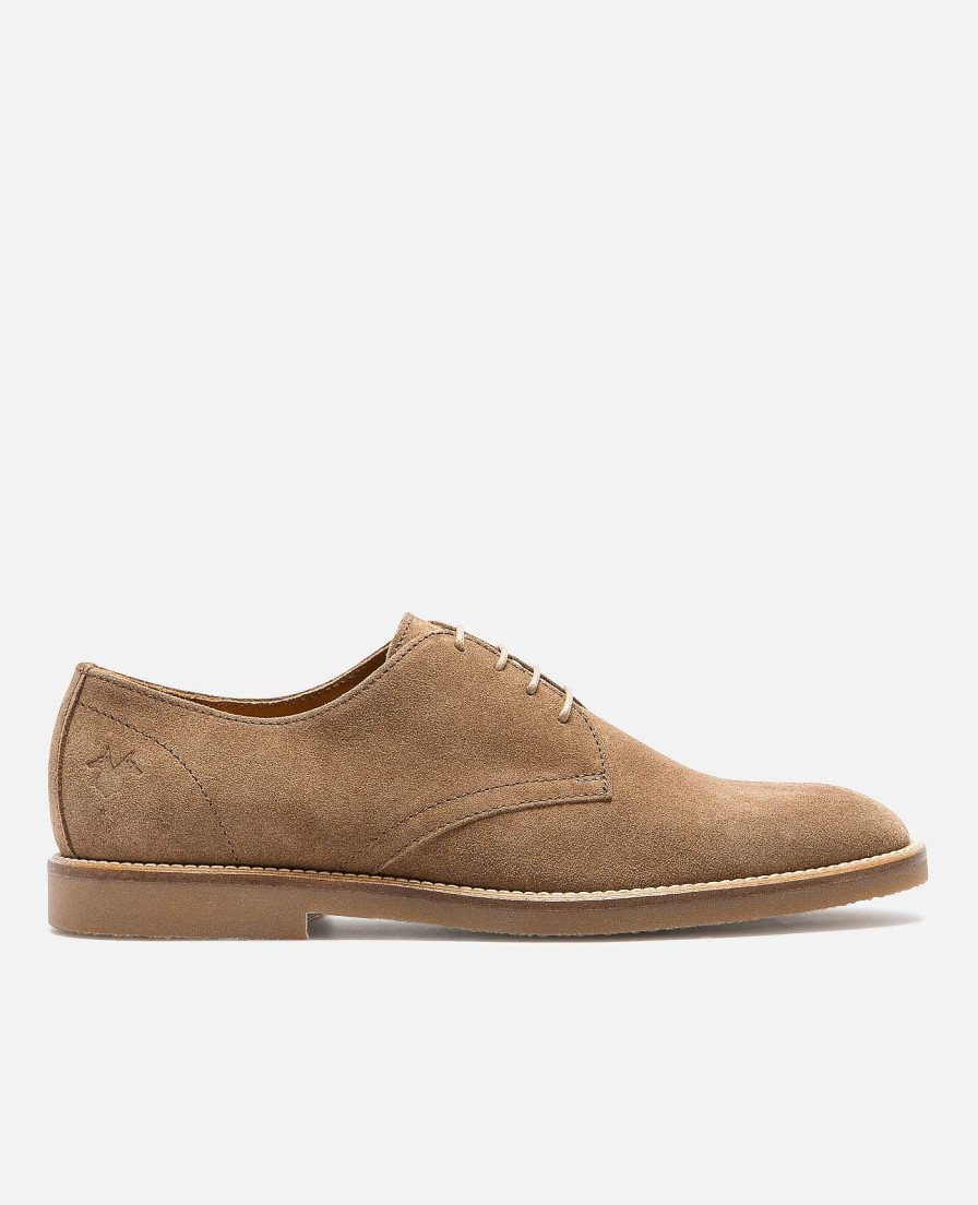 KOST Derby- En Oxford-Schoenen | Heren Suede Cognac Derbyschoenen