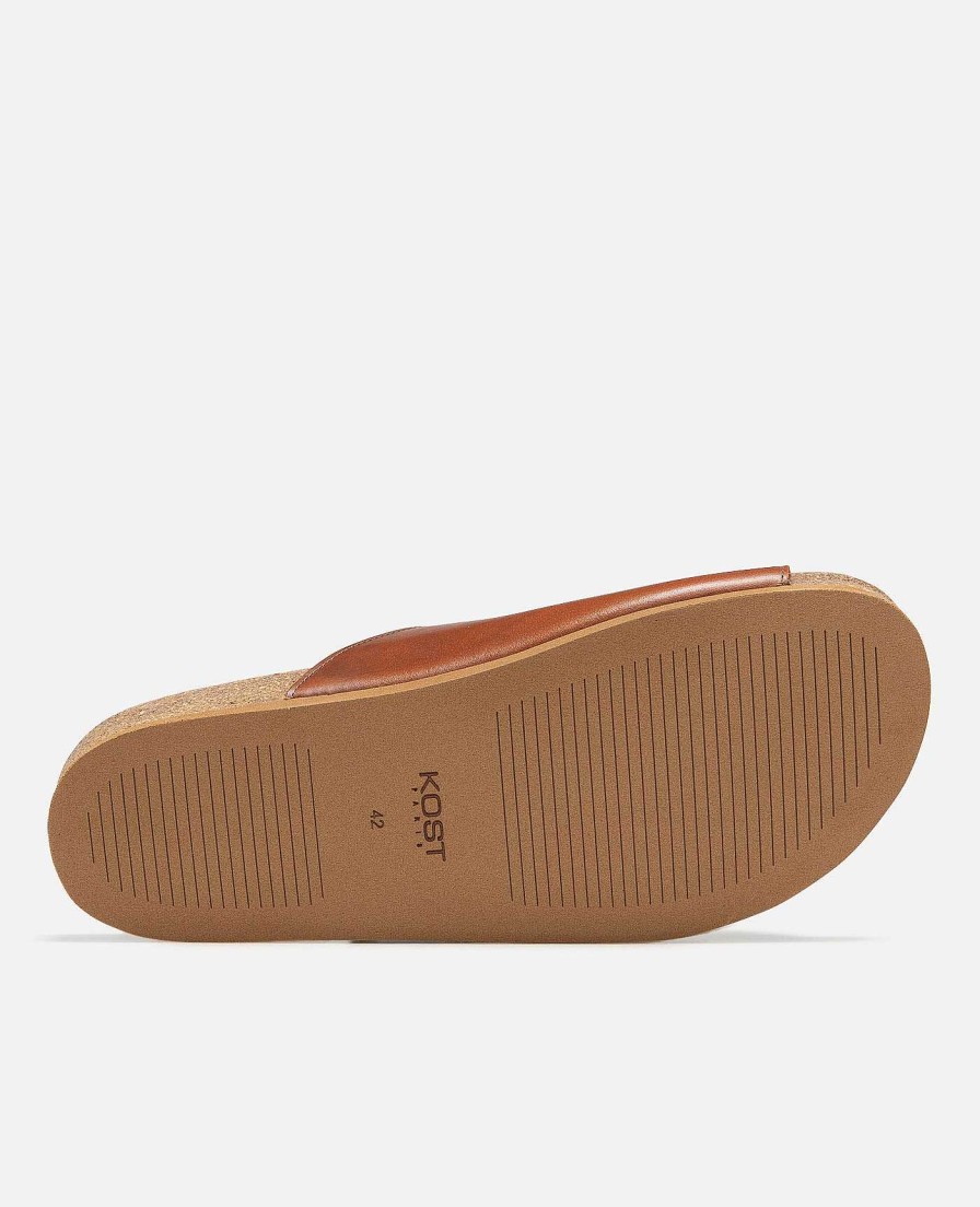 KOST Sandalen | Heren Leren Pantoffels Cognac