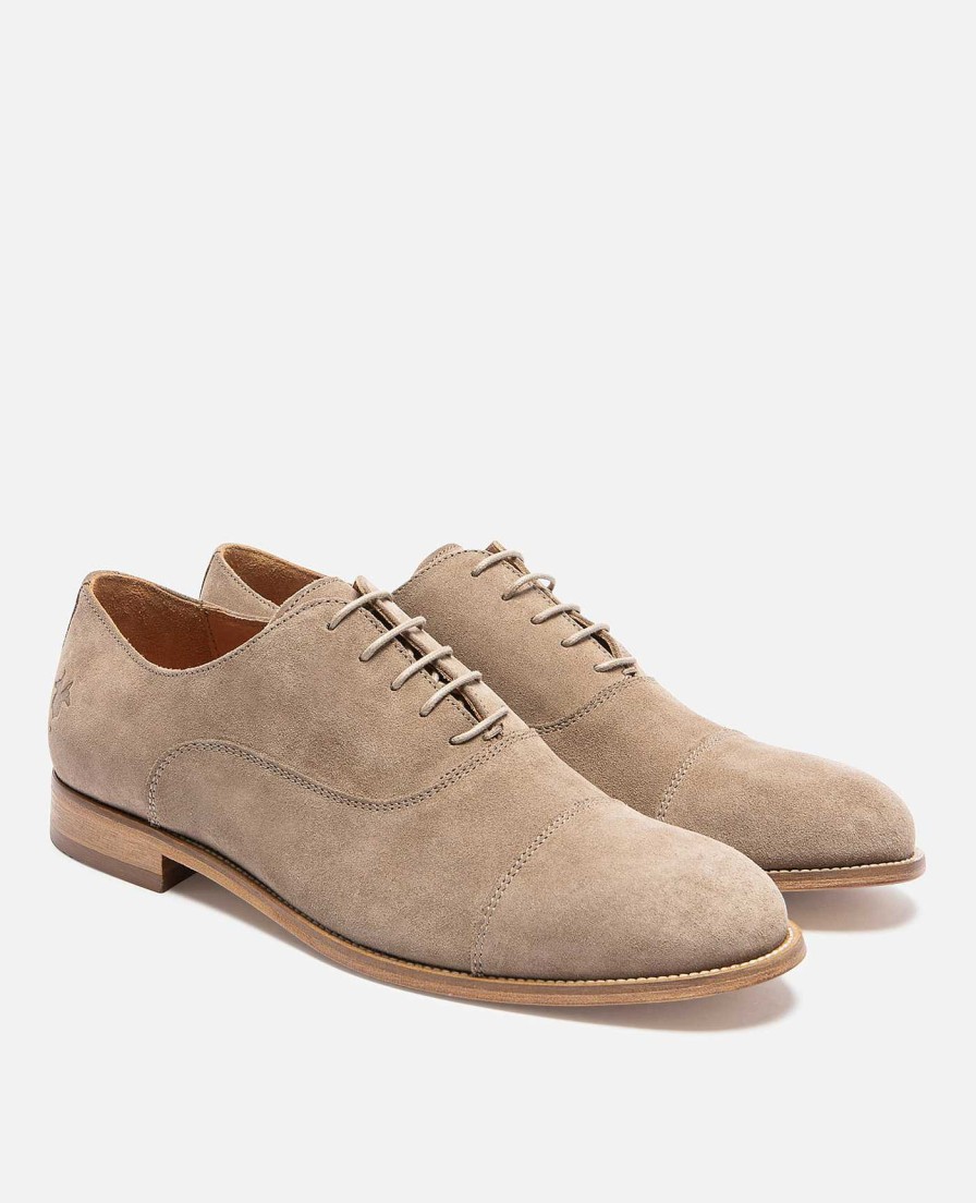 KOST Derby- En Oxford-Schoenen | Heren Taupe Suede Oxford-Schoenen