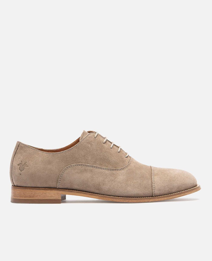 KOST Derby- En Oxford-Schoenen | Heren Taupe Suede Oxford-Schoenen