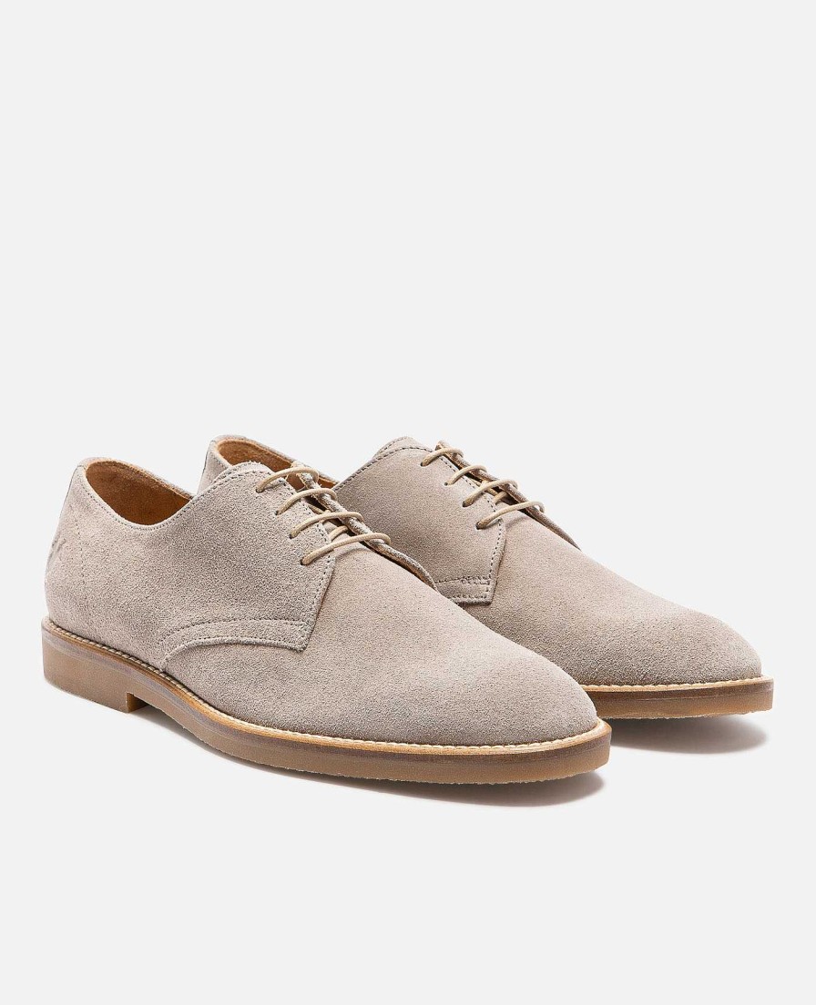 KOST Derby- En Oxford-Schoenen | Heren Suede Taupe Derbyschoenen